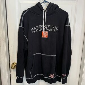 Chase Authentics Black Hoodie with White Stitching Tony Stewart